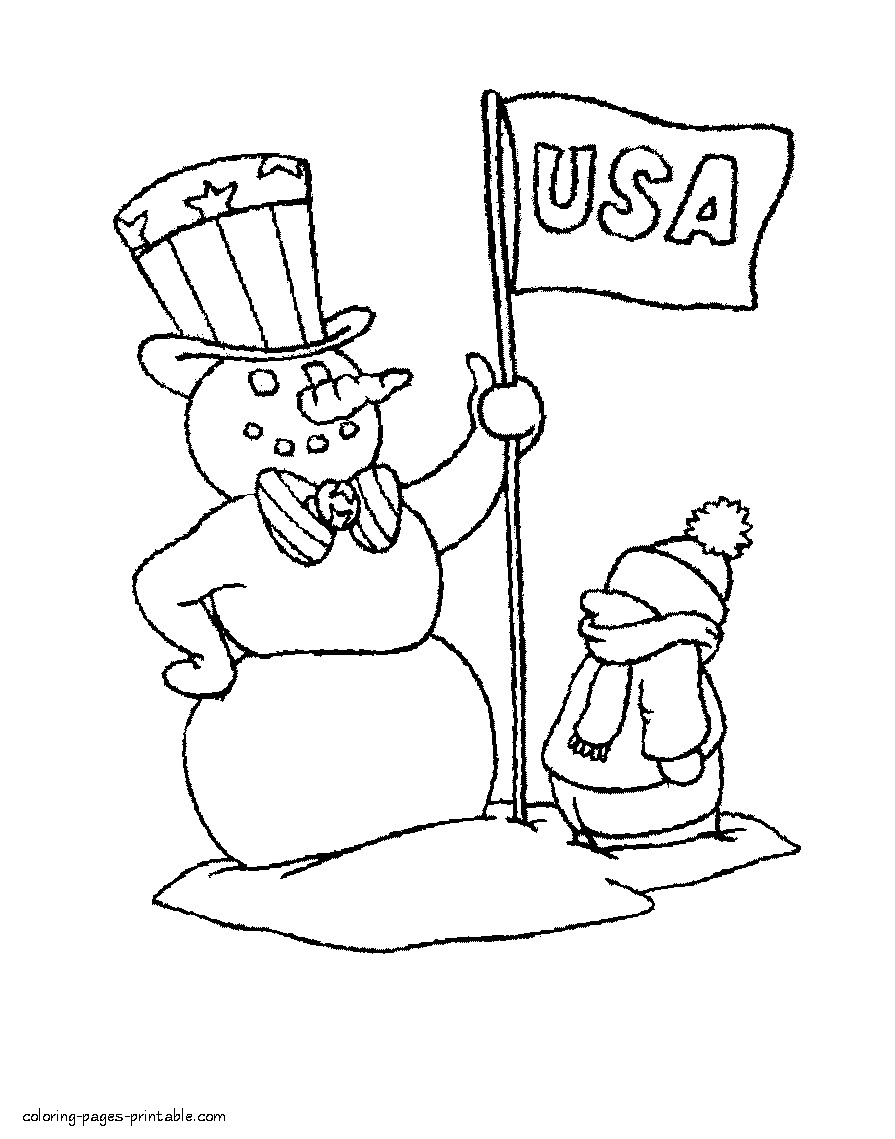 Patriotic Coloring Pages Printable
 Patriotic snowman coloring pages COLORING PAGES