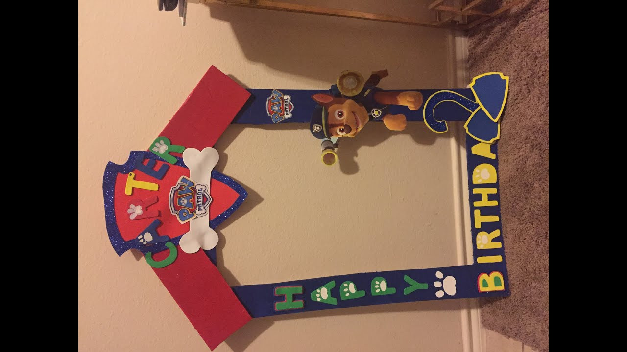 Paw Patrol Decorations DIY
 DIY Party frame Paw Patrol