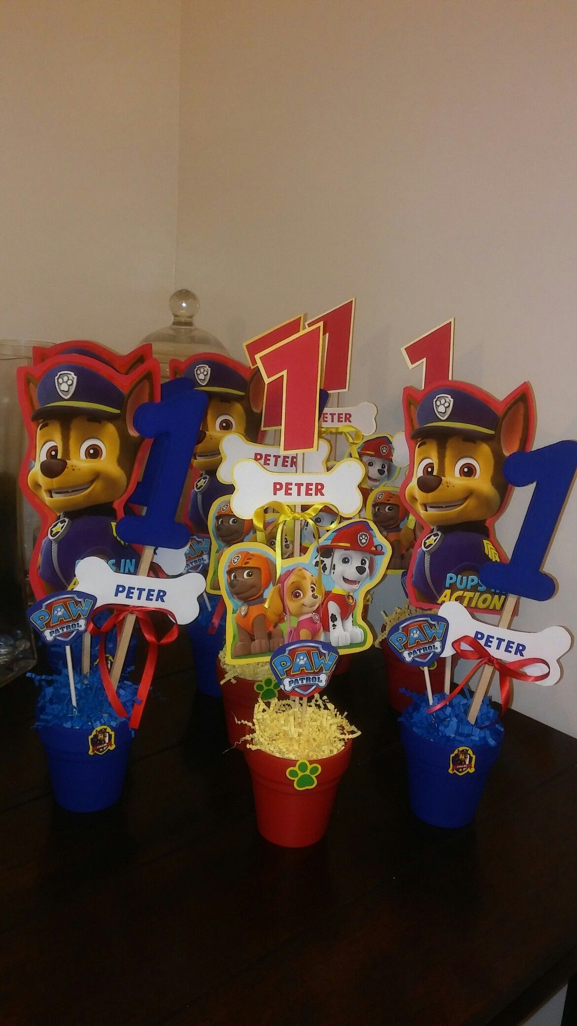 Paw Patrol Decorations DIY
 Paw patrol centerpieces 1st birthday party centerpieces