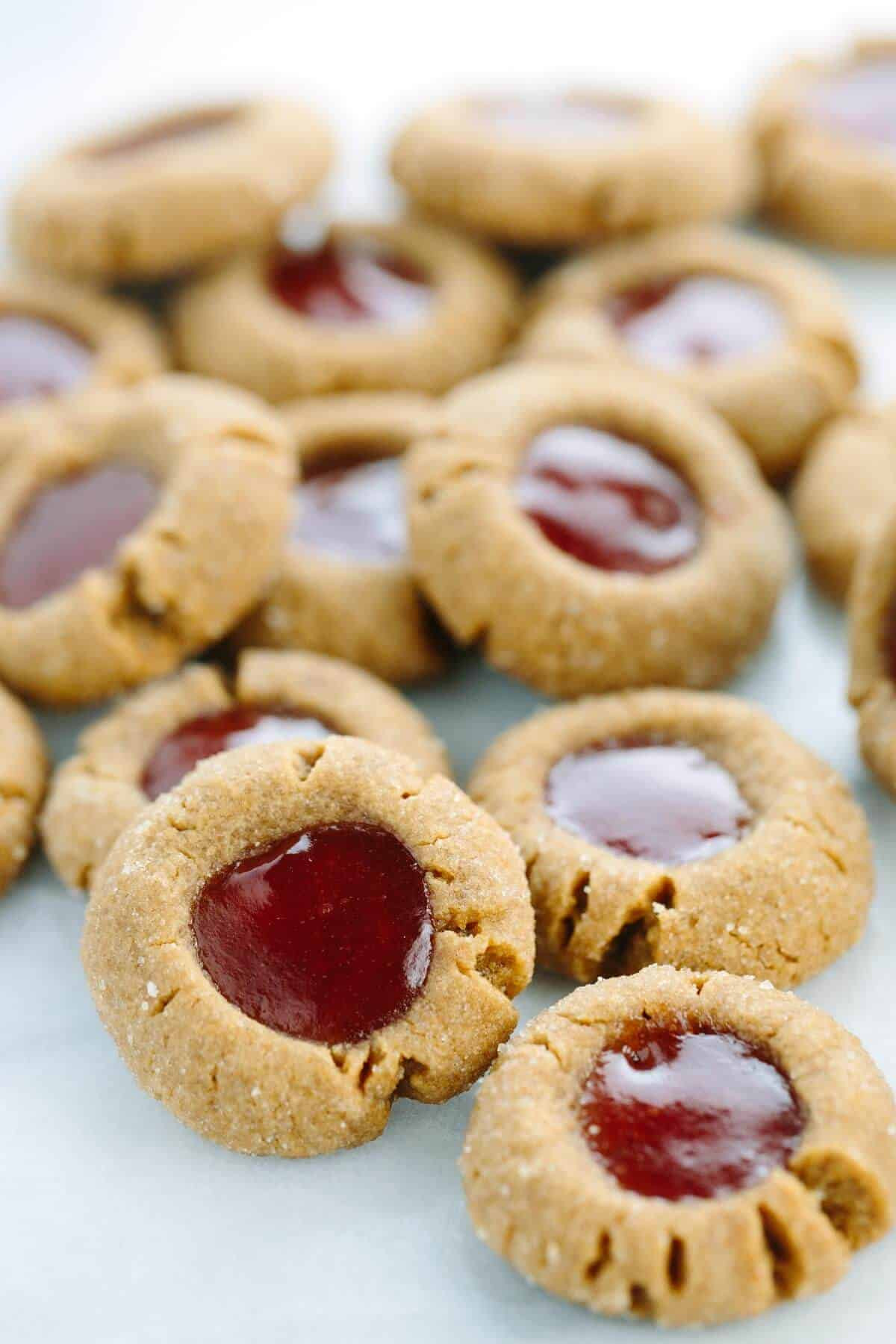 Peanut Butter Cookies Allrecipes
 Flourless Peanut Butter and Jelly Thumbprint Cookies