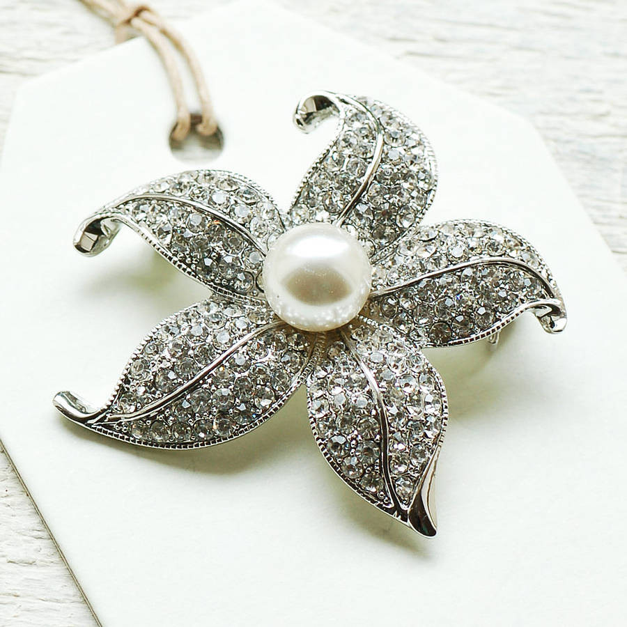 Pearl Brooches
 Vintage Style Pearl Flower Brooch By Highland Angel