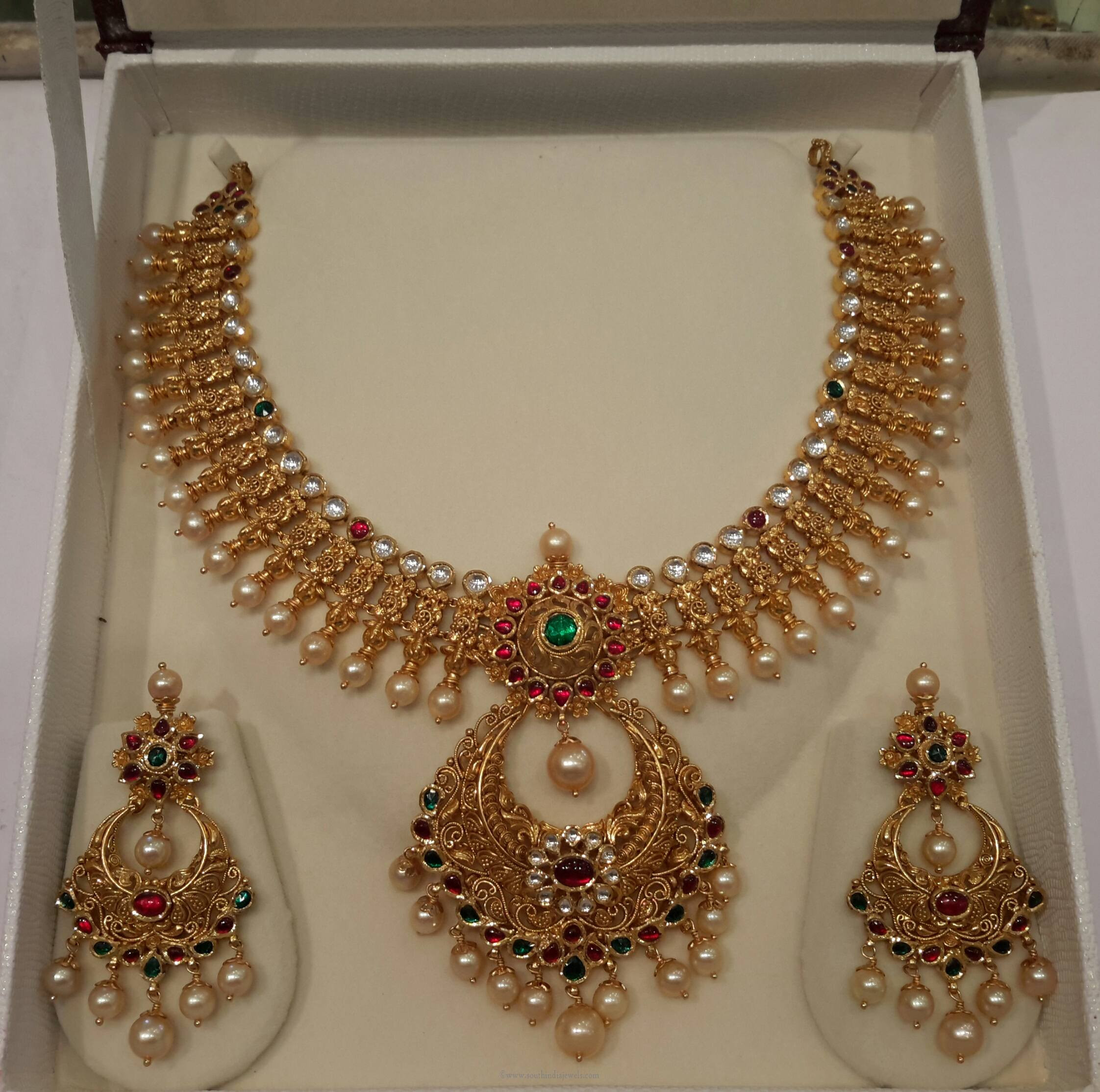 Pearl Necklace Sets
 Kundan Necklace Designs Page 2 of 7 South India Jewels