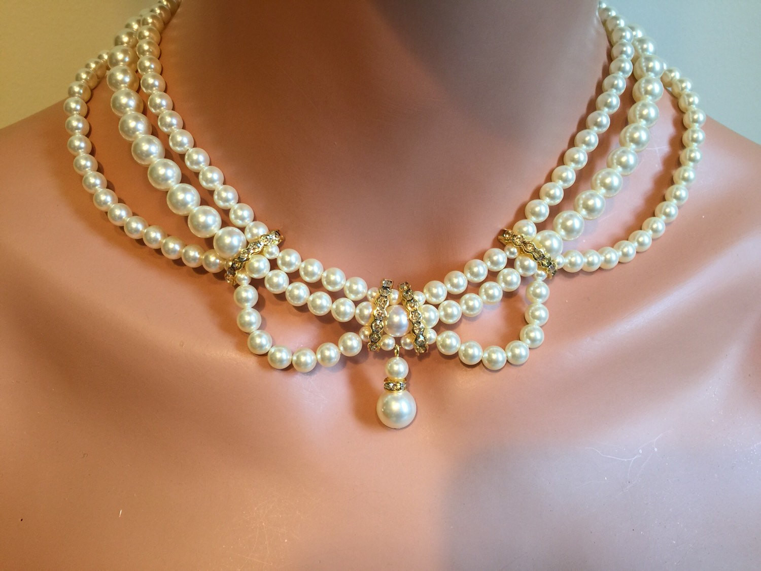 Pearl Necklace Sets
 PLETE Bridal Jewelry Set Pearl Necklace Bracelet Earrings 3