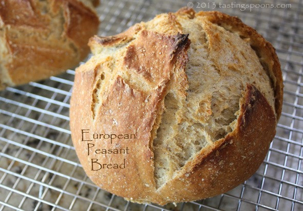 Peasant Bread Recipe
 European Peasant Bread No Knead Type – Whole Wheat & Rye