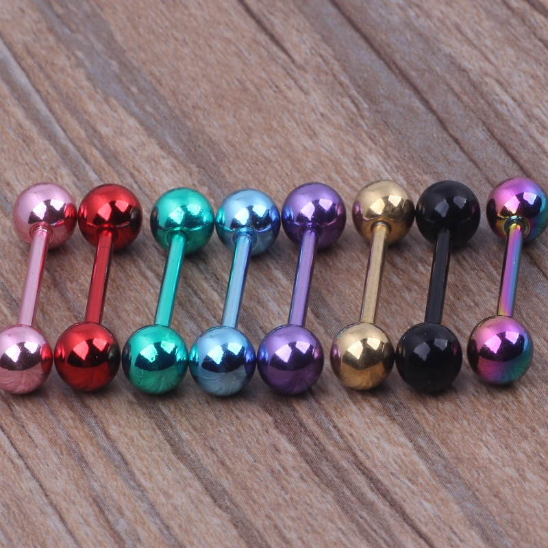 Peircings Body Jewelry
 14G Straight Barbell for Body Piercing Tongue Rings Plated