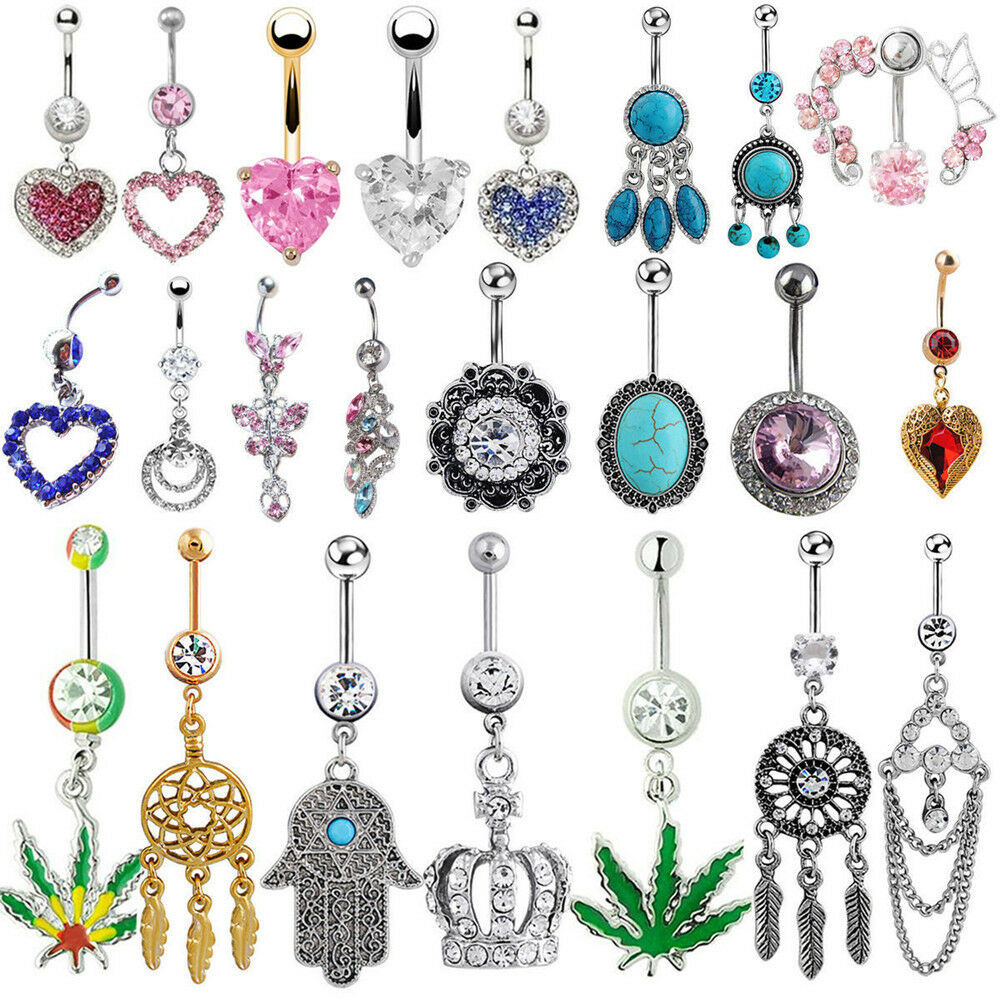 Peircings Body Jewelry
 New Chic Navel Belly Ring Rhinestone Button Bar Barbell