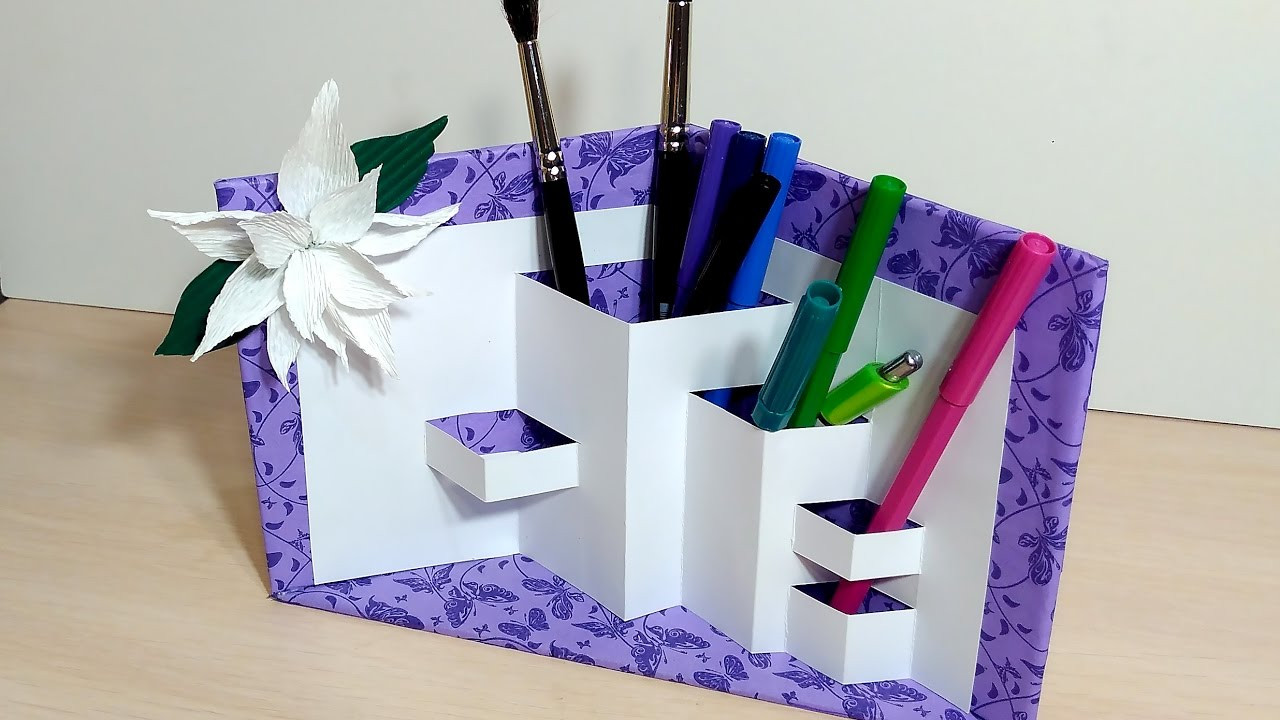 Pen Organizer DIY
 Pencil Holder DIY Paper organizer