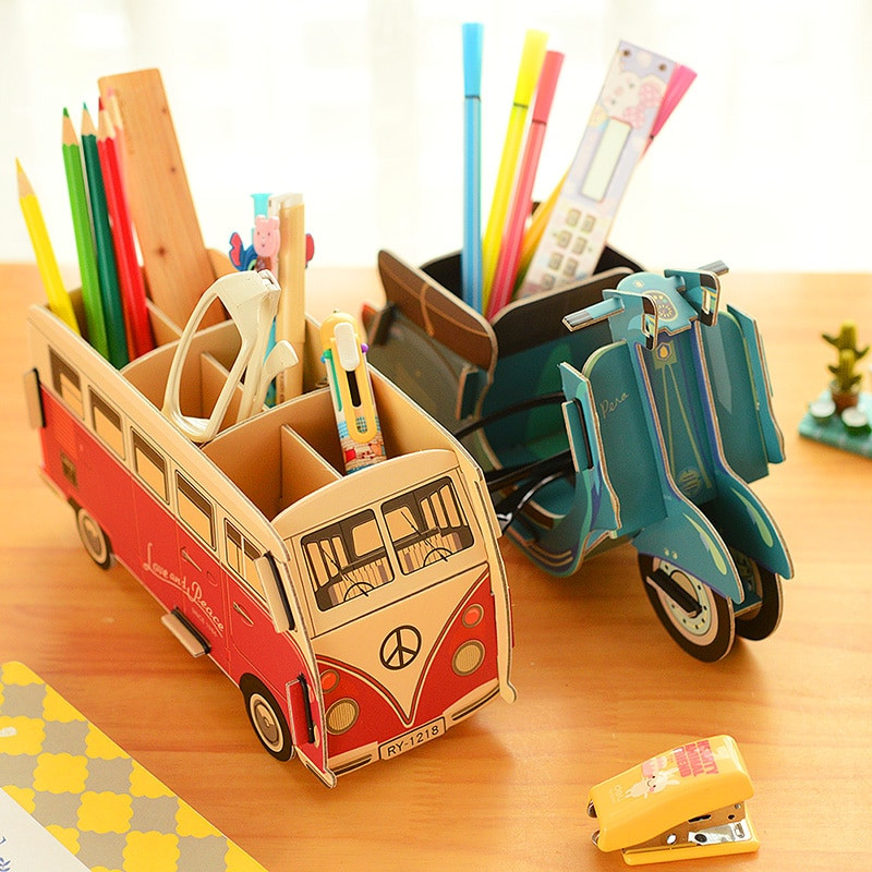 Pen Organizer DIY
 1 Pc Lot Cute Innovative DIY Paper Pen Holder for School