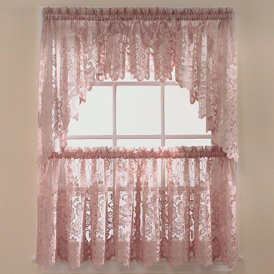 Penneys Kitchen Curtains
 JCPenney Home™ Shari Lace Rod Pocket Shaped Valance JCPenney