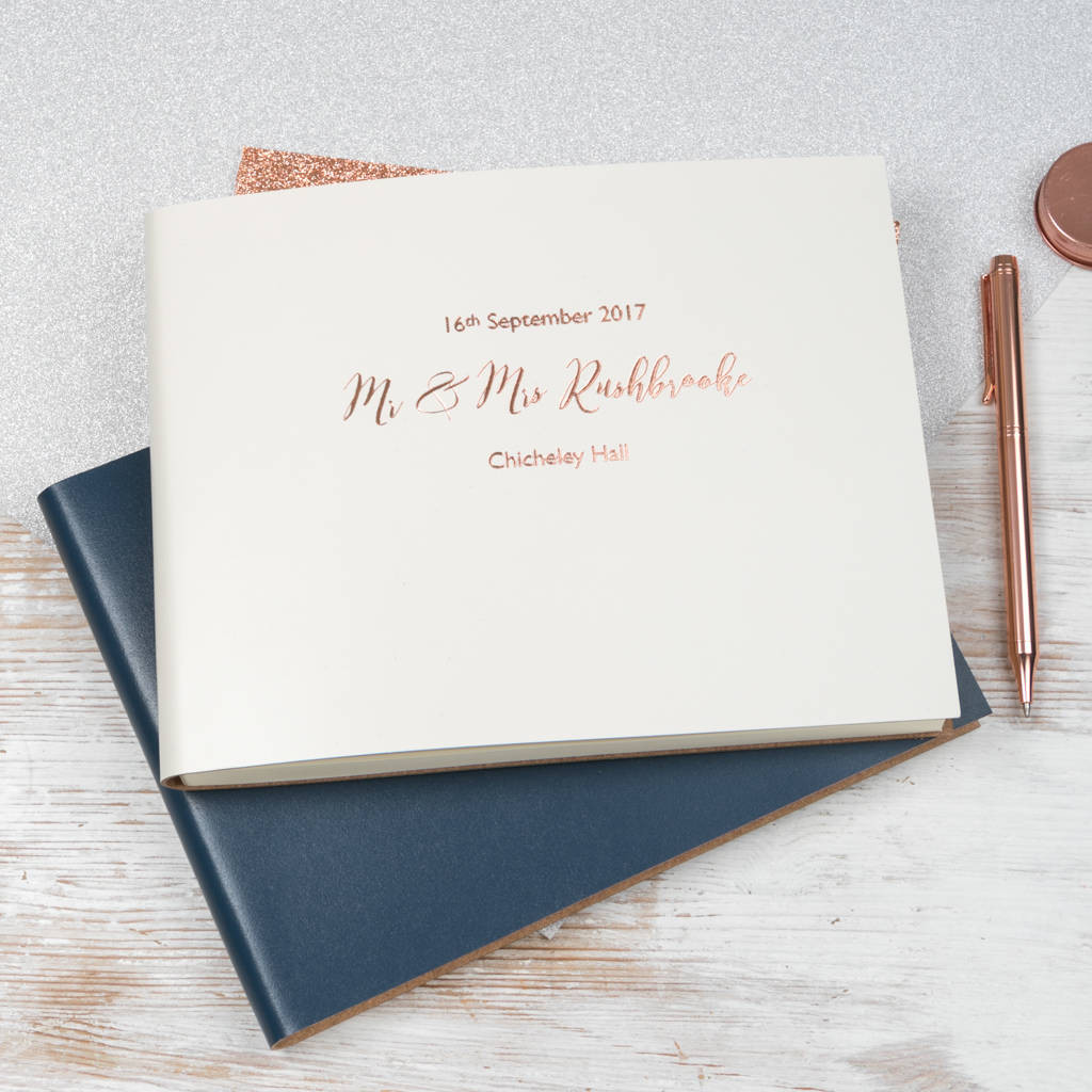 Personalised Wedding Guest Books
 Personalised Leather Bound Wedding Guest Book By Be Golden