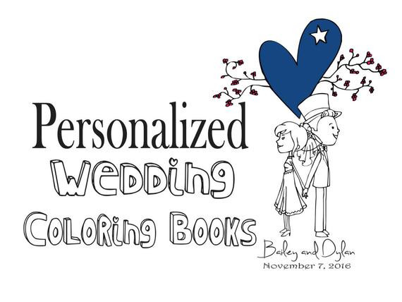 Personalized Coloring Books For Kids
 Wedding Coloring book Personalized wedding coloring book Kids