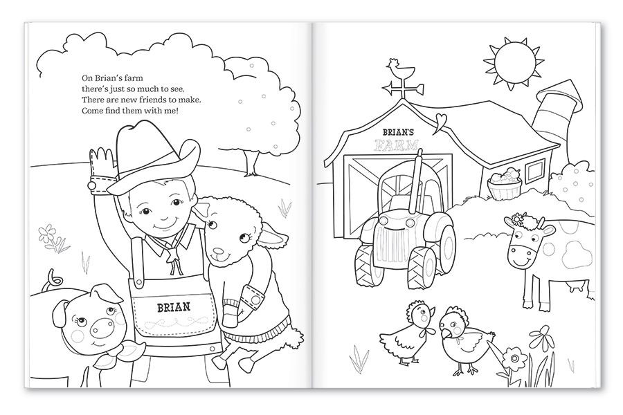 Personalized Coloring Books For Kids
 My Farm Friends Personalized Coloring Book 2 8 Years for