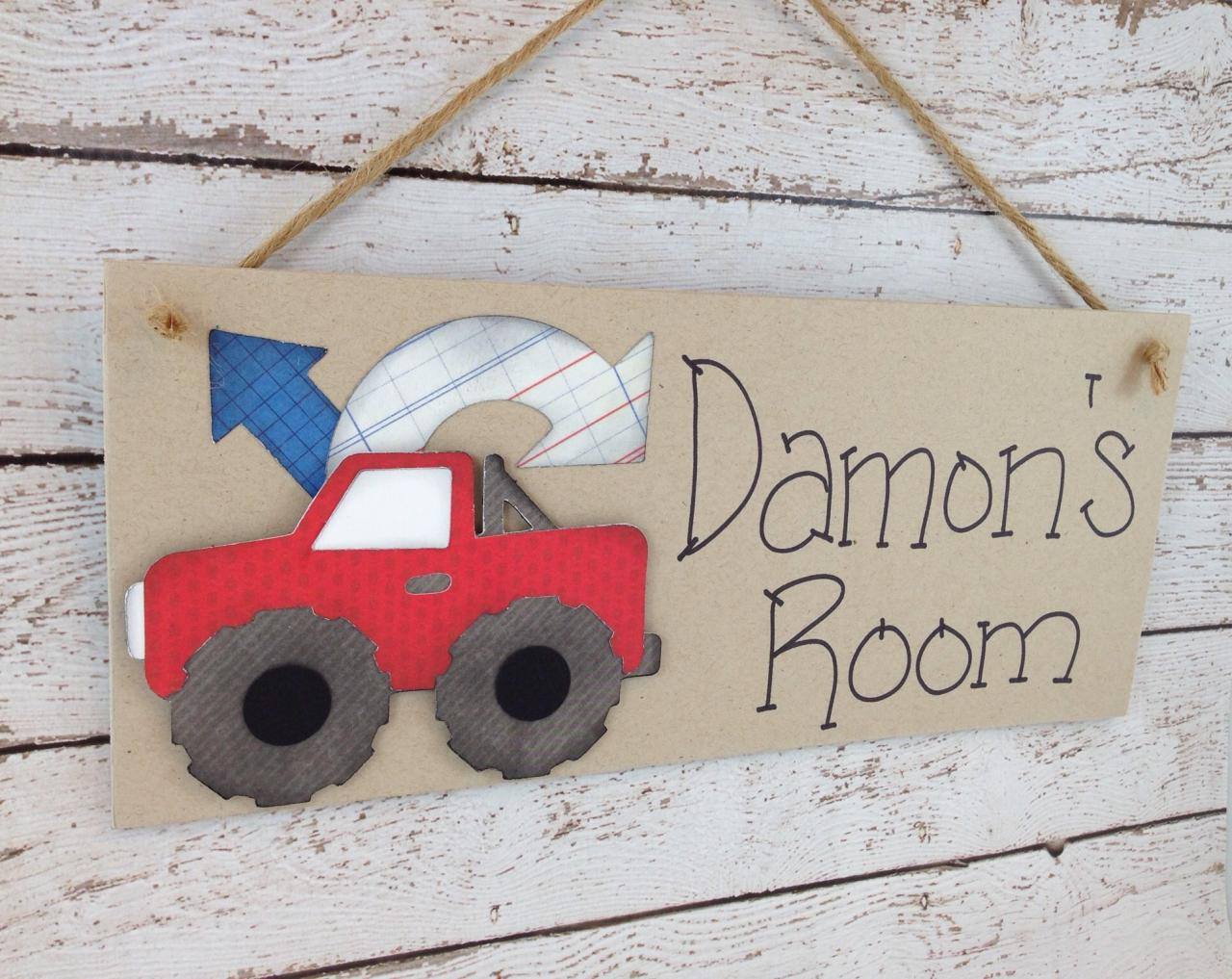 Personalized Kids Room Signs
 Personalized Kids Bedroom Door Sign Red Truck on Luulla