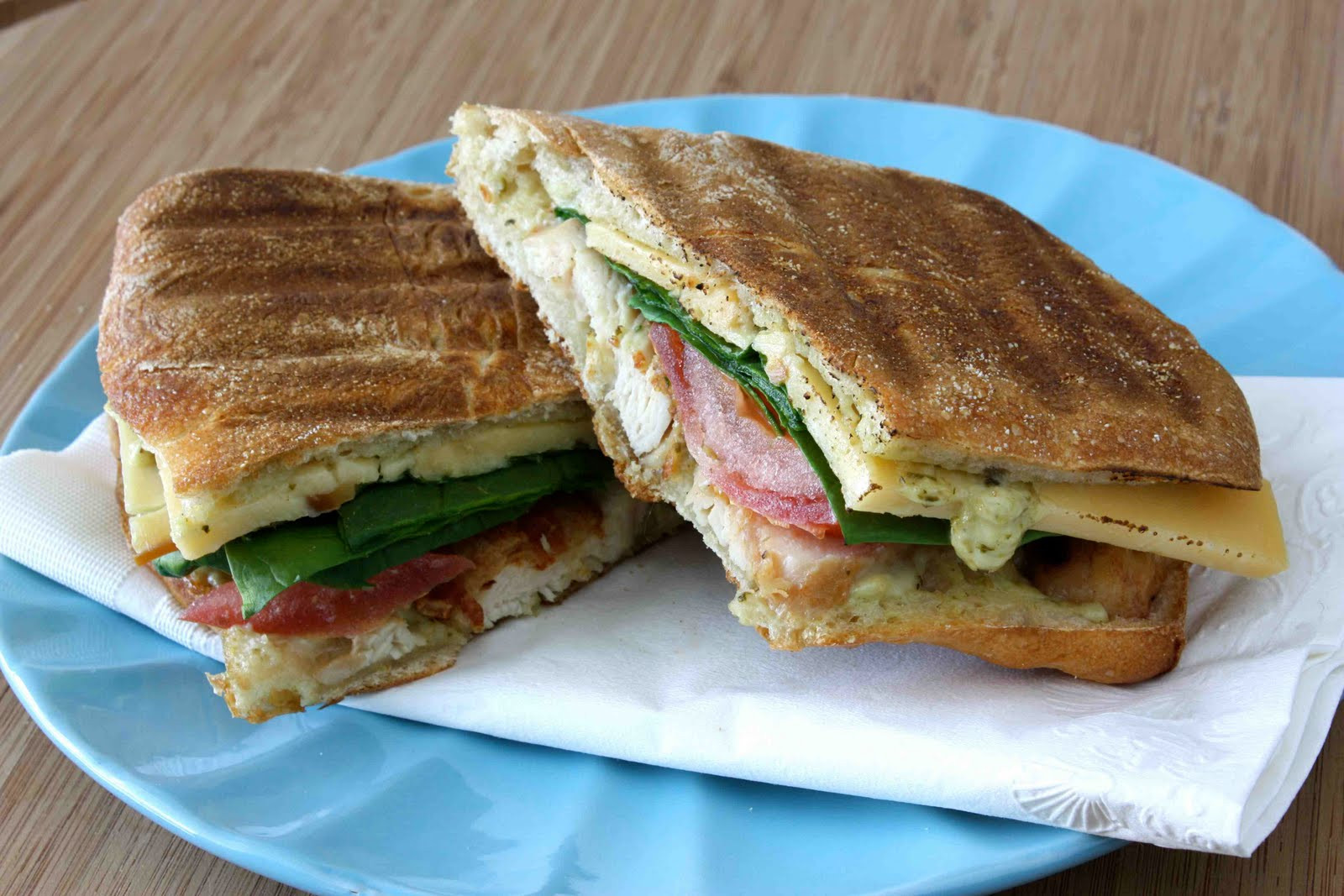 Pesto Panini Recipes
 Grilled Chicken Bacon & Smoked Gouda Panini with Pesto