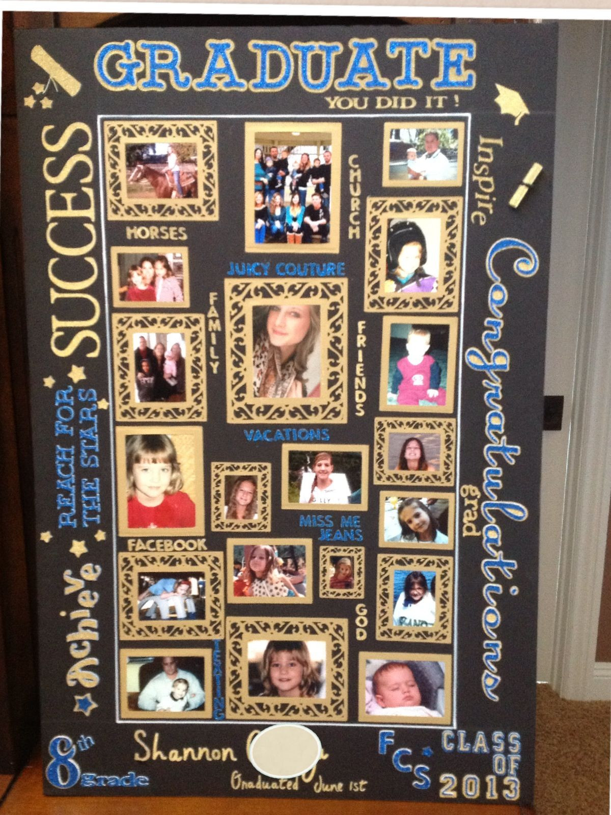 Photo Collage Ideas For Graduation Party
 Graduation photo collage made using my cricut