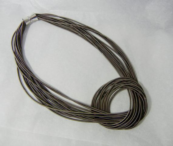 Piano Wire Necklace
 Piano Wire Knot Necklace in Slate
