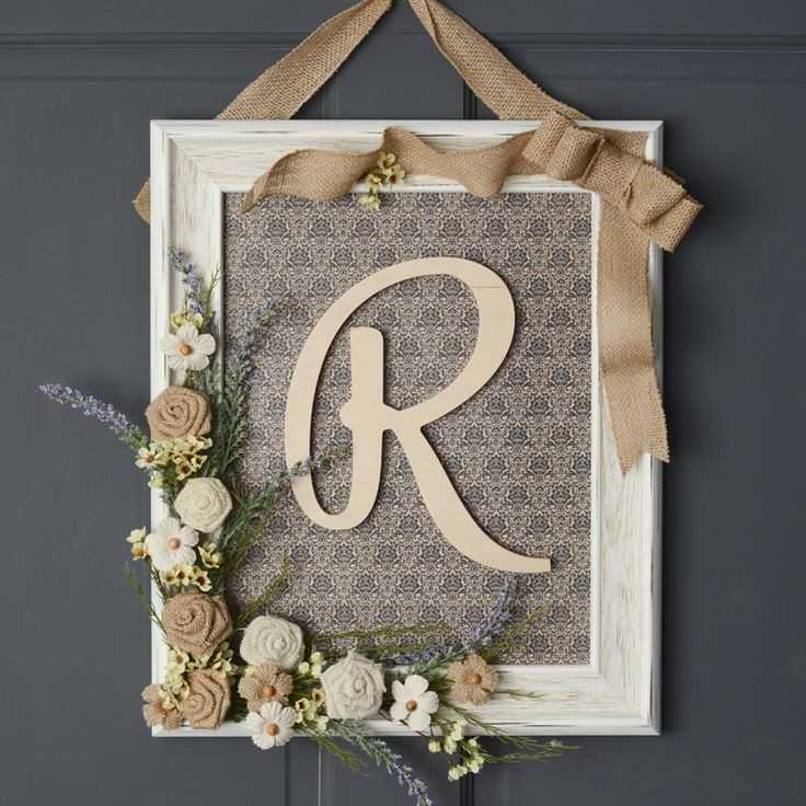 Picture Frame Decorating Craft Ideas
 framed monogram wreath unique decor ideas DIY home