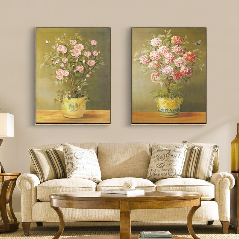 Pictures For Living Room Walls
 FULL HOUSE Flower Art Print Posters Creative Design Canvas