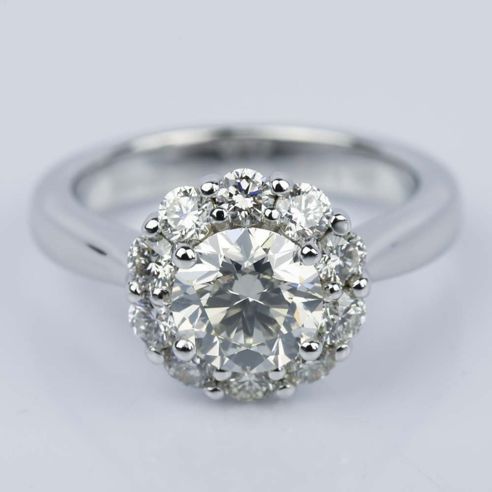 Pictures Of Diamond Engagement Rings
 Floral Halo Diamond Engagement Ring in White Gold 1 13 ct