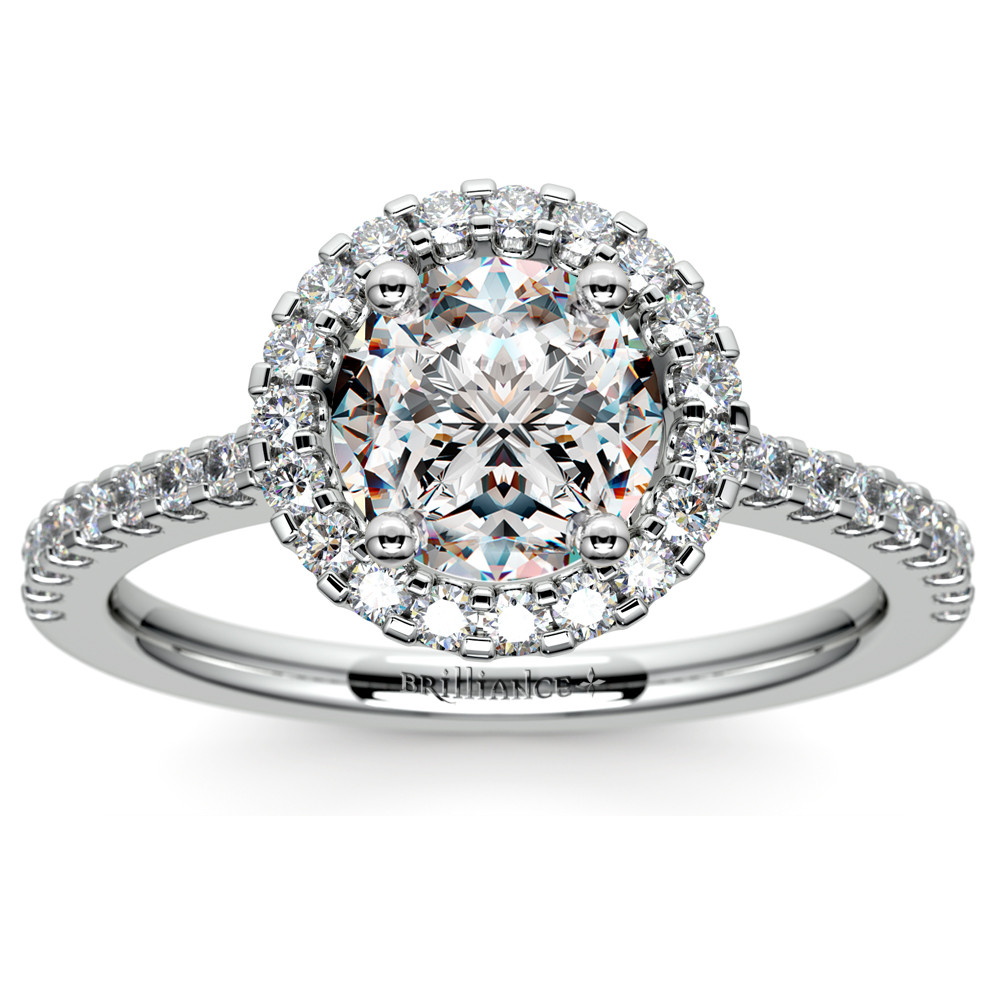 Pictures Of Diamond Engagement Rings
 Halo Diamond Engagement Ring in Platinum