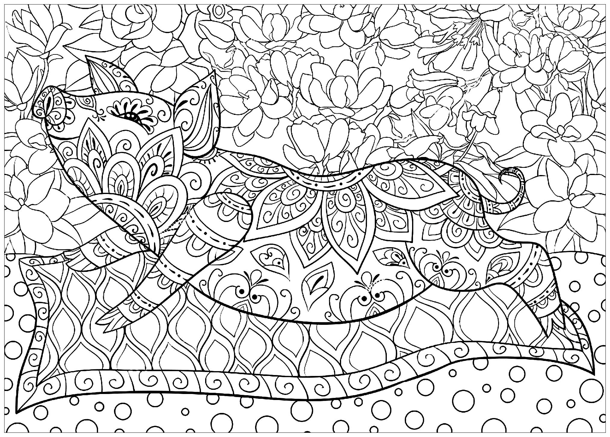 Pig Coloring Pages For Adults
 Pig carpet flowers Pigs Adult Coloring Pages