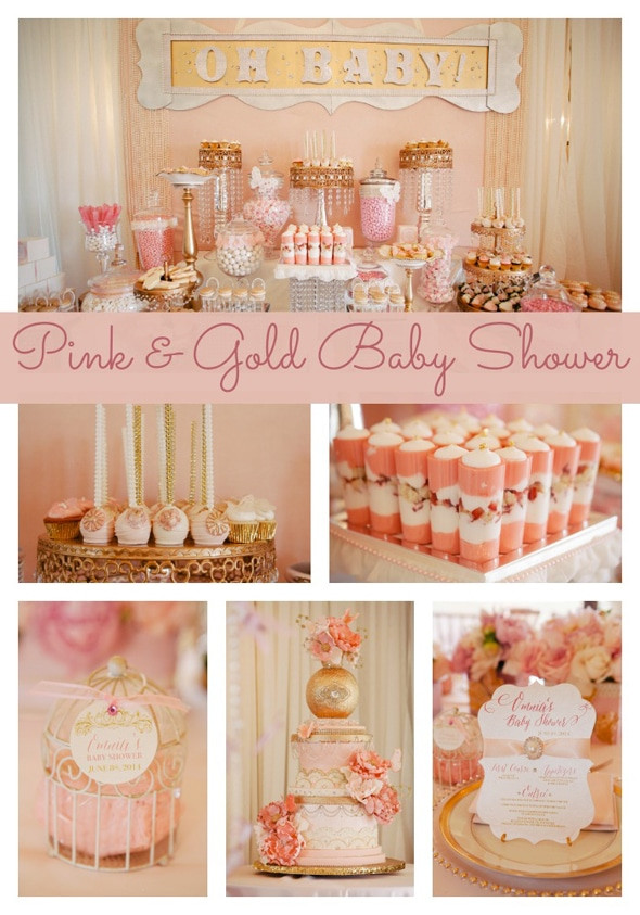 Pink And Gold Baby Shower Decoration Ideas
 Whimsical Pink and Gold Baby Shower Pretty My Party