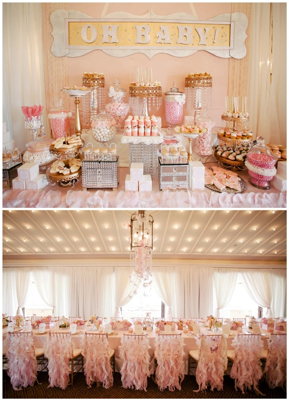 Pink And Gold Baby Shower Decoration Ideas
 Whimsical Pink and Gold Baby Shower Pretty My Party