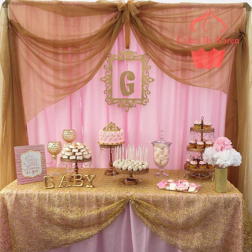 Pink And Gold Baby Shower Decoration Ideas
 Pink and Gold baby shower Baby Shower Party Ideas