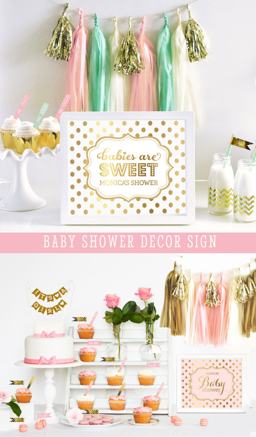 Pink And Gold Baby Shower Decoration Ideas
 Pink Baby Shower Decorations Gold Baby Shower Themes for