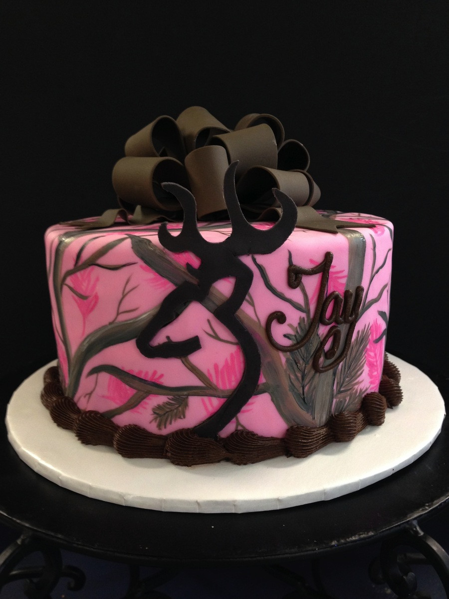 Pink Camo Birthday Cakes
 Real Tree Pink Camo Cake With Browning Symbol I Hand