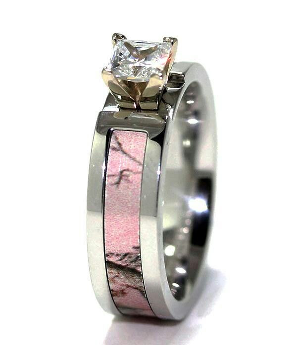 Pink Camo Wedding Rings For Her
 Pin by Bethany Burtner on Jewelry
