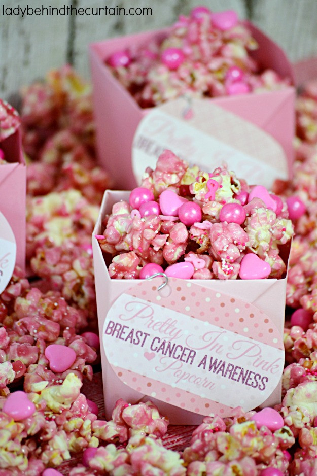 Pink Food Ideas For Breast Cancer Party
 Pretty in Pink Breast Cancer Awareness Popcorn