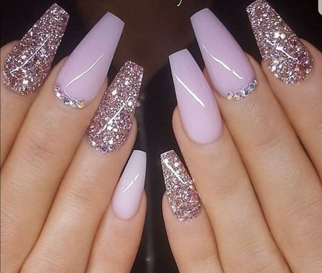 Pink Glitter Nails Acrylic
 35 To Consider For Light Pink Acrylic Nails With Glitter