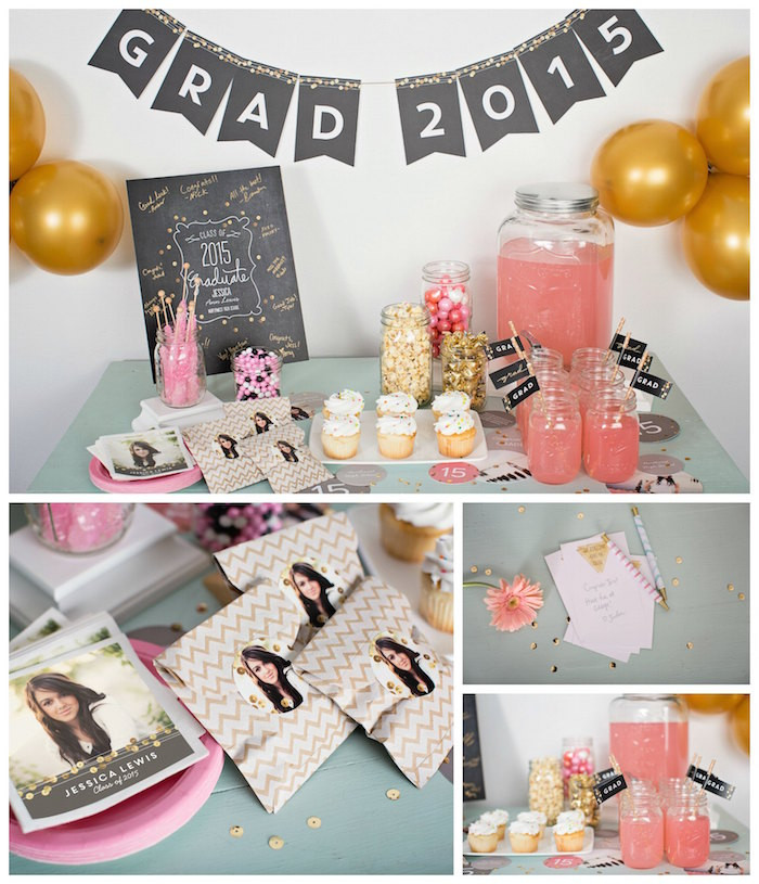 Pink Graduation Party Ideas
 Kara s Party Ideas Pink & Gold Graduation Party