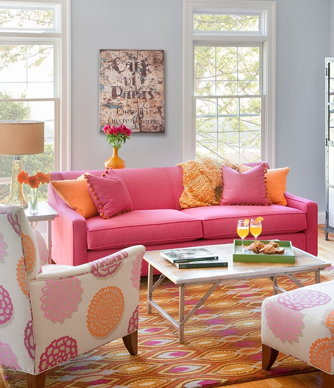 Pink Living Room Ideas
 Pink And Orange Living Room Design Ideas &