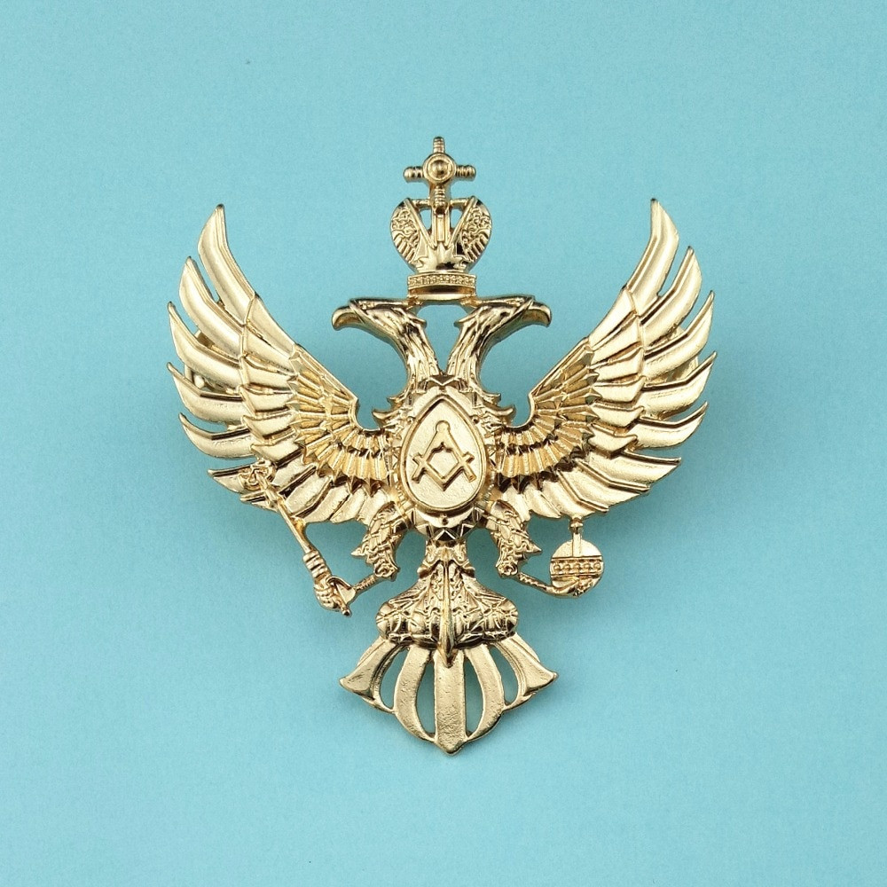 Pins Badge
 Russian masonic double head eagle badge plating gold