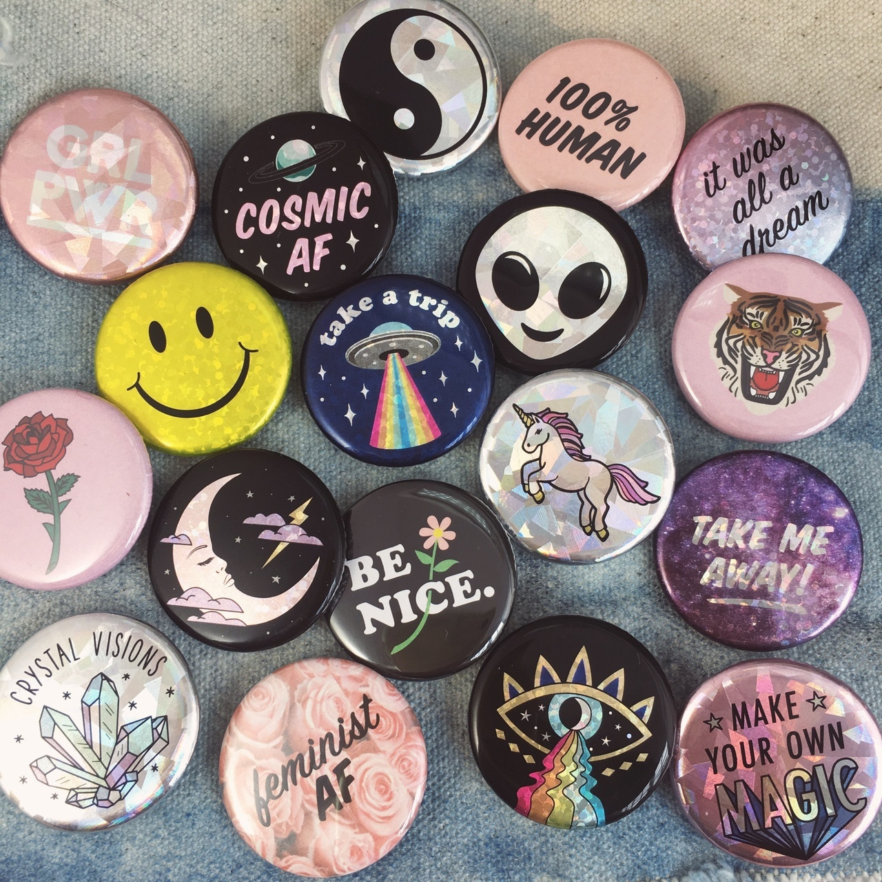 Pins Boton
 Holographic Button Pins