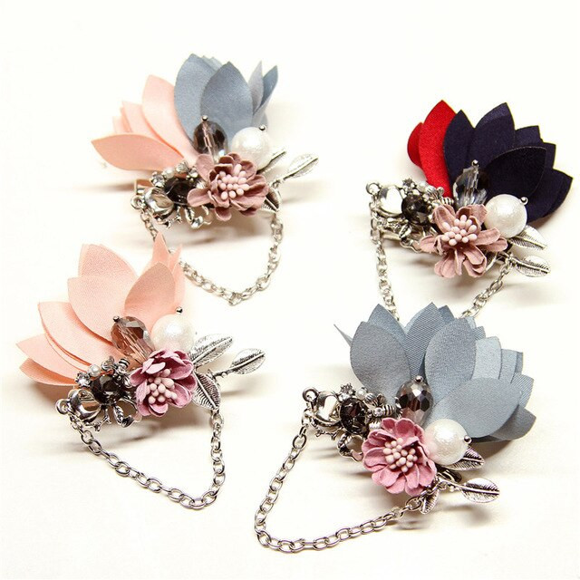 Pins Handmade
 New Korean Man & Woman Fabric Flowers Brooch Pins Handmade