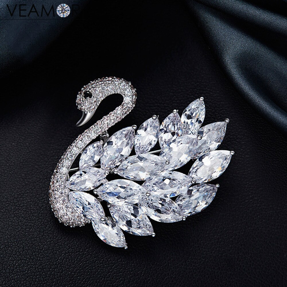 Pins Jewelry Veamor swan brooch jewelry for weddings made with