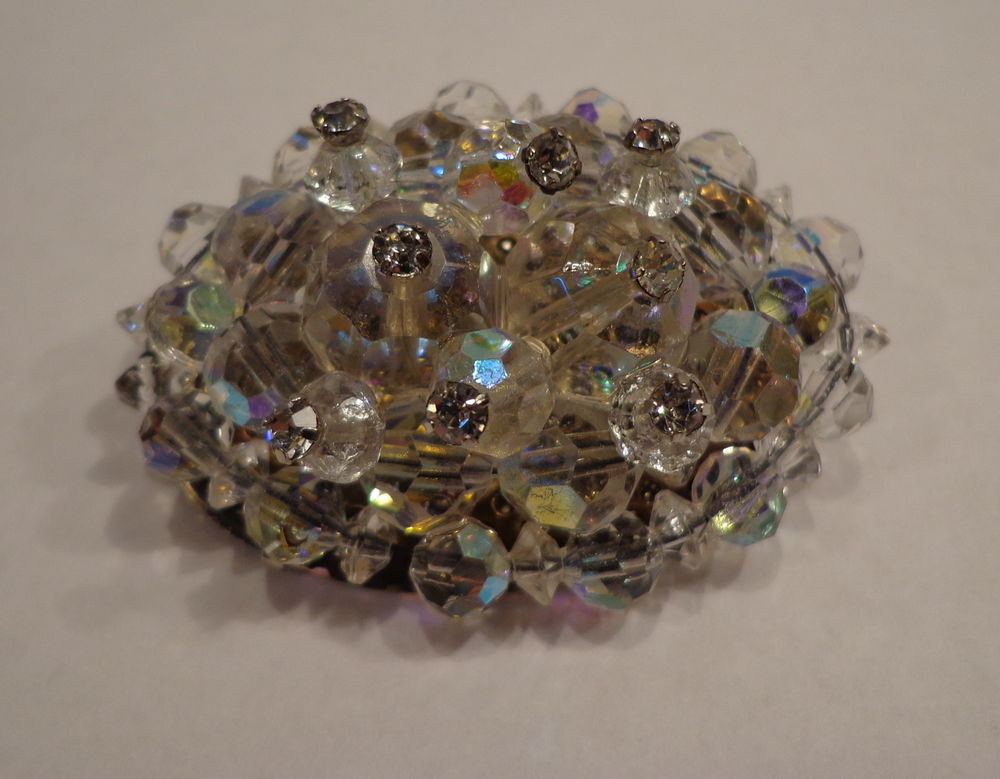 Pins Jewelry VINTAGE Costume Jewelry PIN BROOCH CLEAR multi color