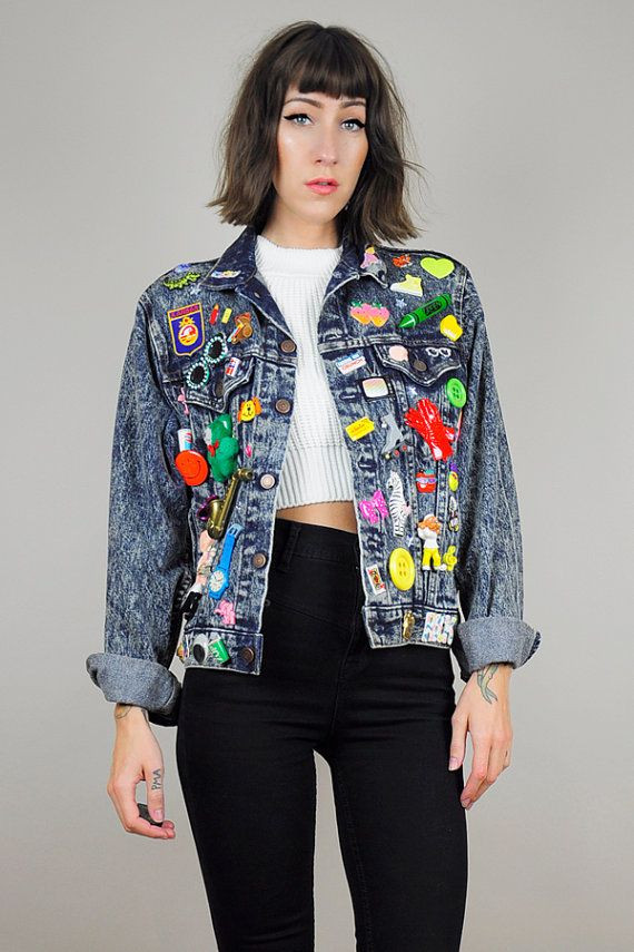 Pins On Denim Jacket
 58 best Pins and Patches X Vintage Fashion images on