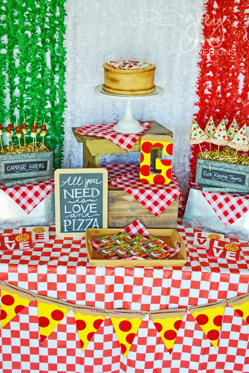 Pizza Birthday Party Ideas
 GreyGrey Designs My Parties Classic Pizza Party