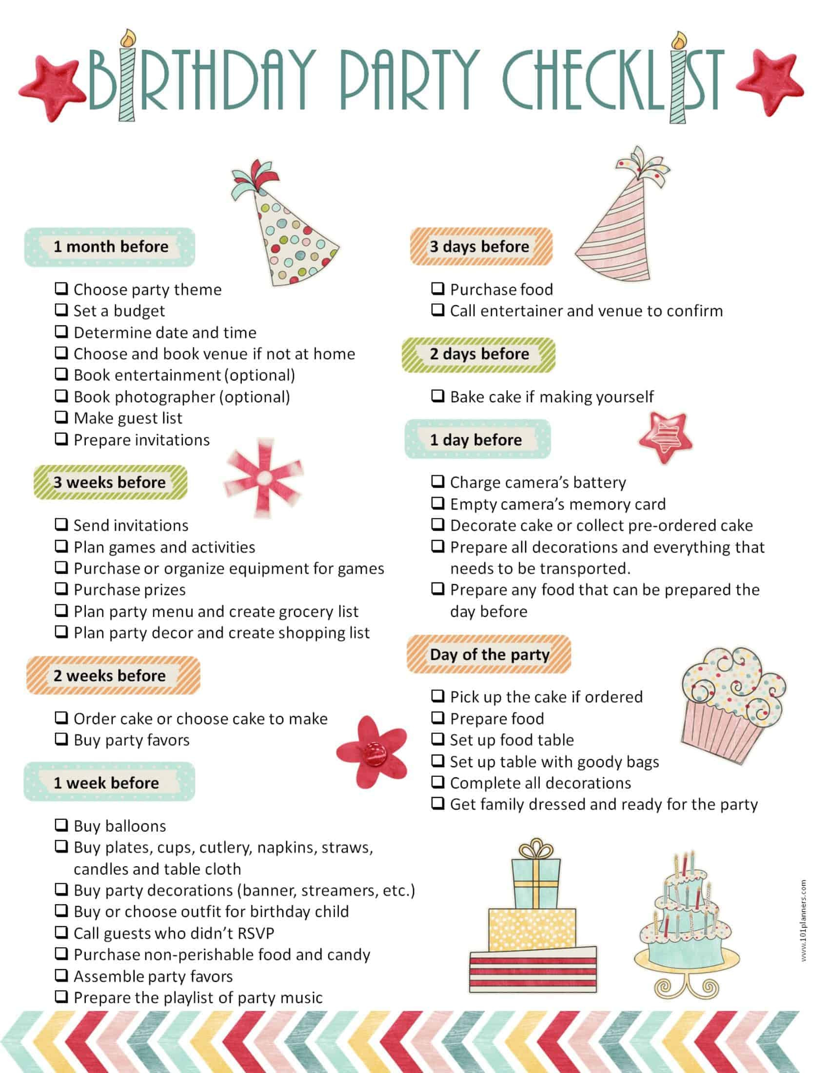 Plan A Birthday Party
 Party Planning Template