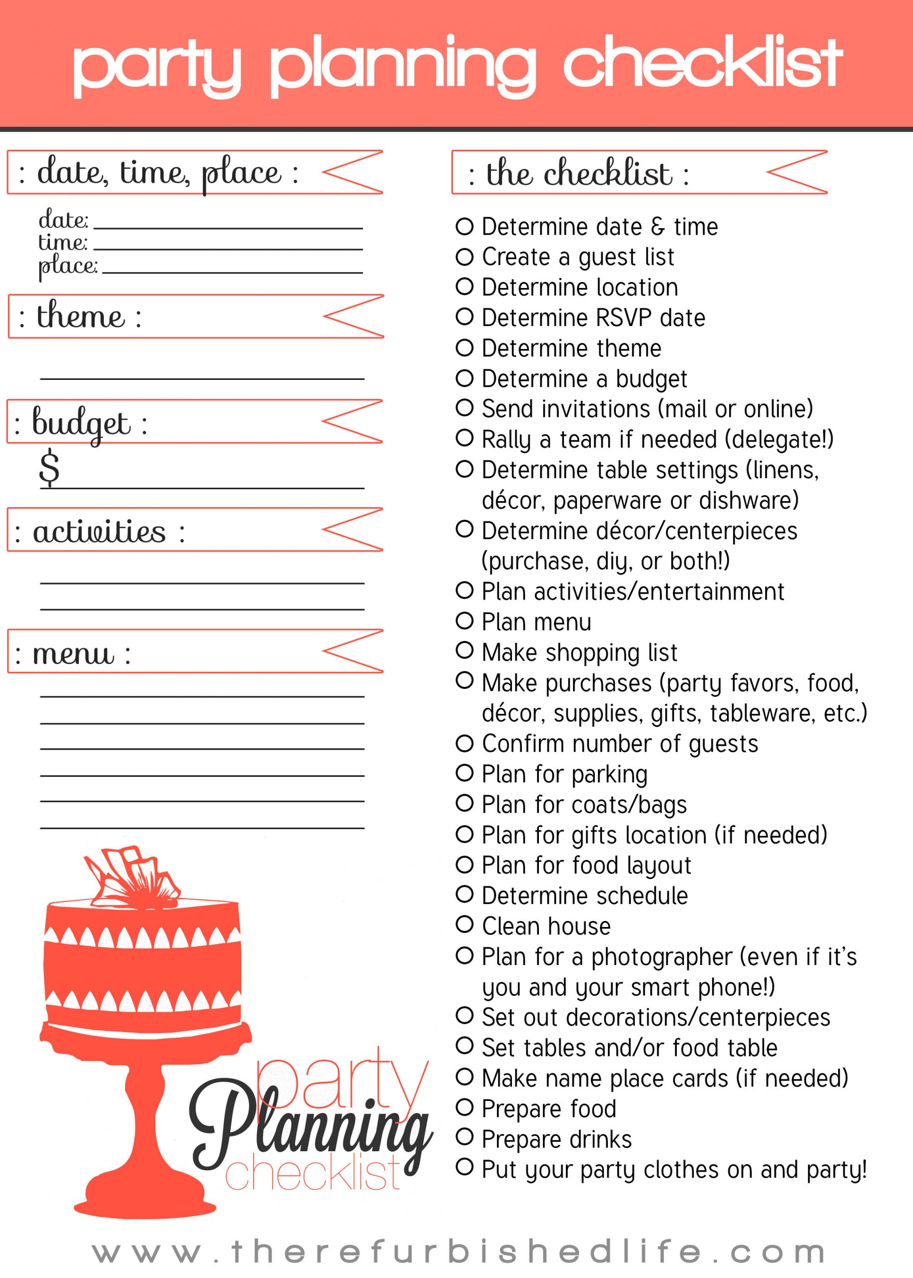 Plan A Birthday Party
 party planning 101 with printable checklist – REFURBISHED