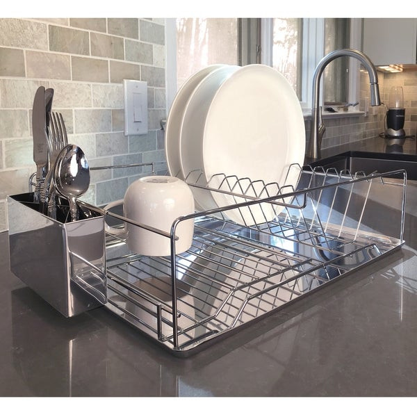 Plated Modern Kitchen
 Shop Modern Kitchen Chrome Plated 2 Tier Dish Drying Rack