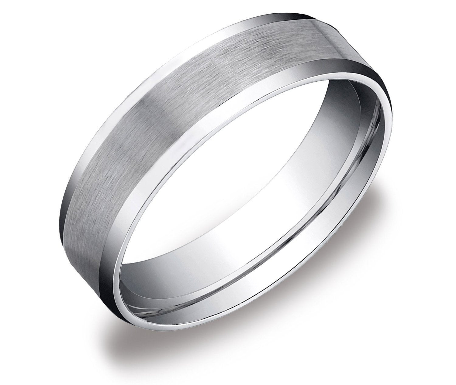 Platinum Mens Wedding Rings
 Mens Platinum Brushed Wedding Ring fort Fit Band 6mm Mens