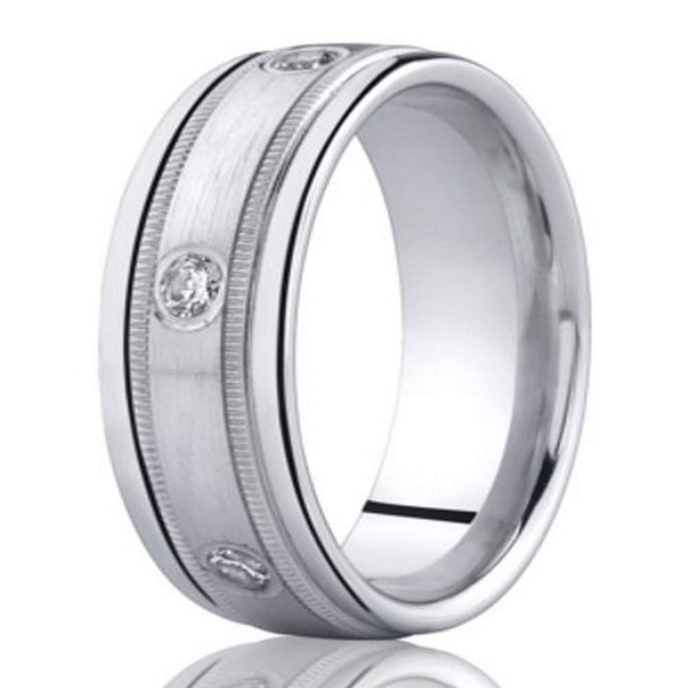 Platinum Mens Wedding Rings
 8mm Men s 950 Platinum Bezel Set Diamond Wedding Ring