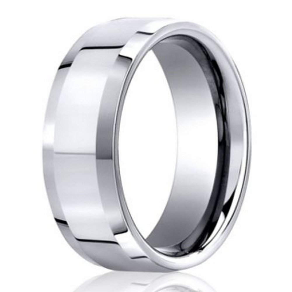 Platinum Mens Wedding Rings
 Designer Men s Polished Beveled Edge 950 Platinum Wedding