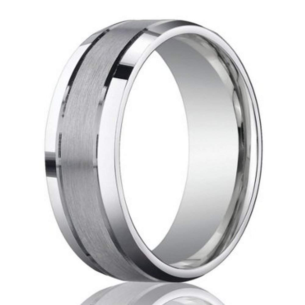 Platinum Mens Wedding Rings
 Designer 950 Platinum Wedding Band for Men with Beveled