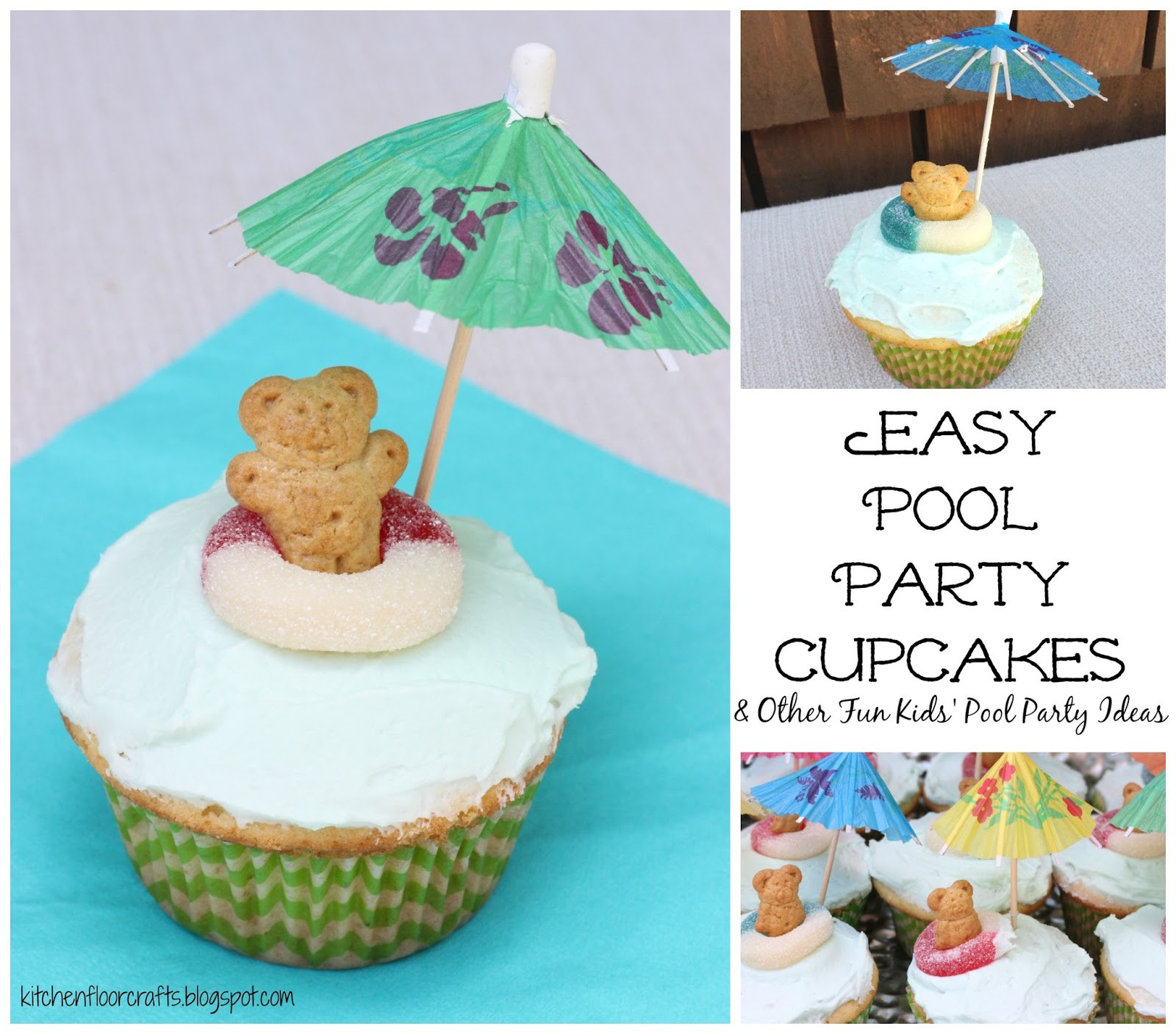 Pool Party Cupcakes Ideas
 Kitchen Floor Crafts Easy Pool Party Cupcakes & Pool